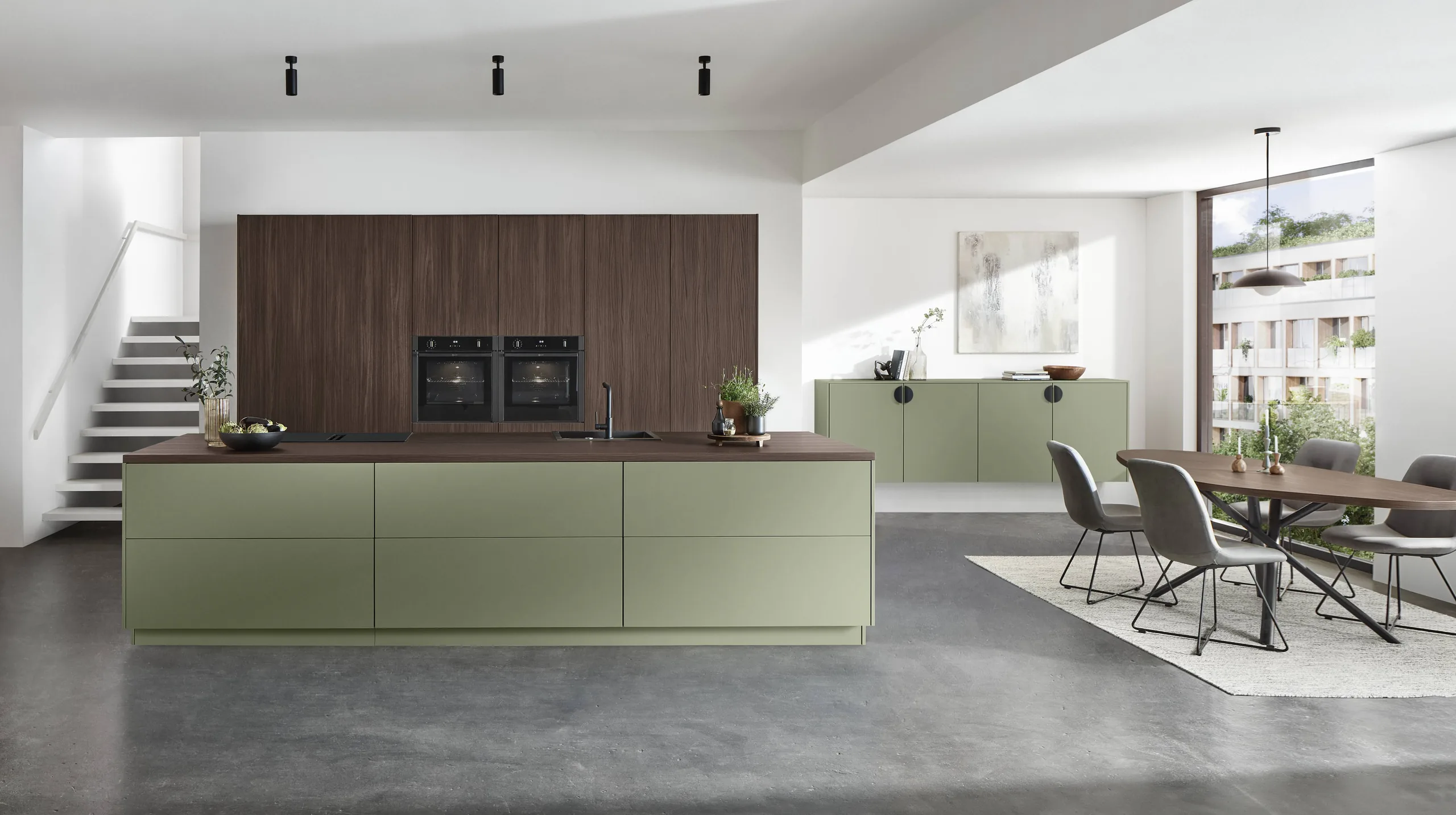 nobilia Küche Senso Olive Premium matt bei SORI Studios