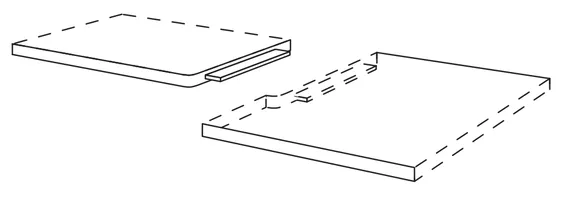 Sori Tongue and groove connection for top shelves, 25 mm thick or worktop corners AP-NF