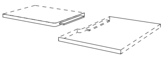 Sori Tongue and groove connection for top shelves, 25 mm thick or worktop corners AP-NF 0