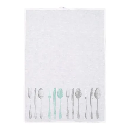 Sori Tea towel cutlery, grey-mint 0