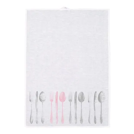 Sori Tea towel cutlery, pink 0