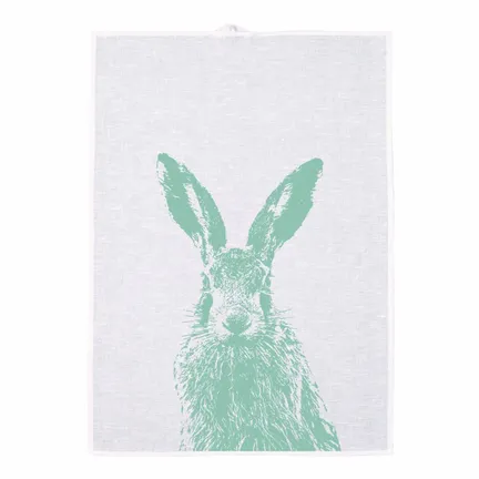 Sori Tea towel hare, mint green 0