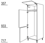 Sori Appliance housing for integrated fridge / freezer GD145-1 3