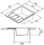 Sori FRANKE: Built-in sink Sirius S2D 611-62, made of Tectonite carbon 87502 1