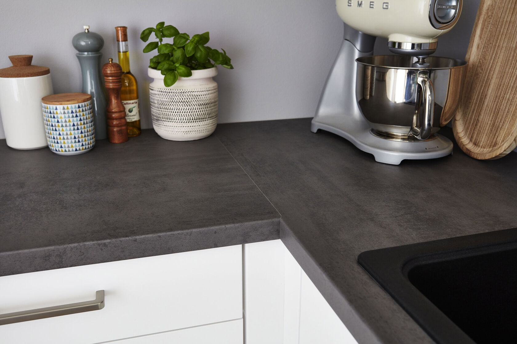 Sori elements kitchen design 11 Concrete Slate grey left-hand orientation 3